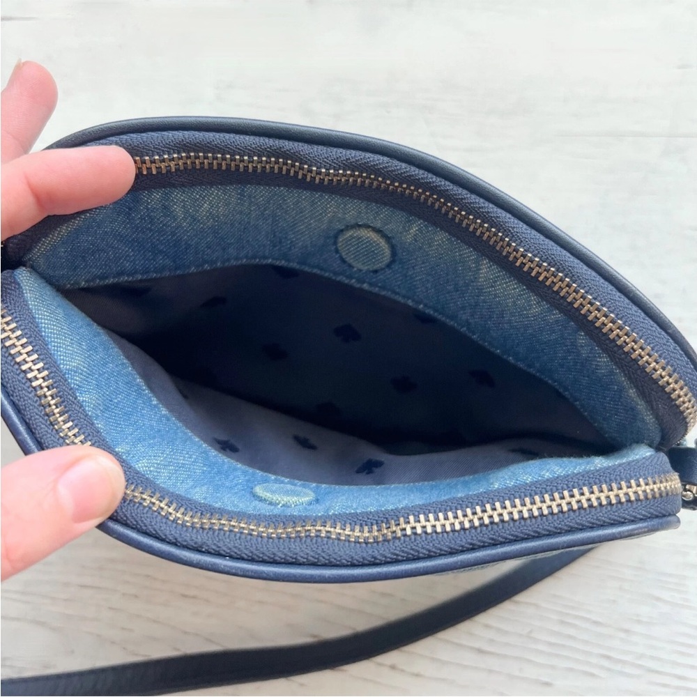 kate spade Denim Blue Quilted Crossbody Bag with Navy Trim - Picture 13 of 13